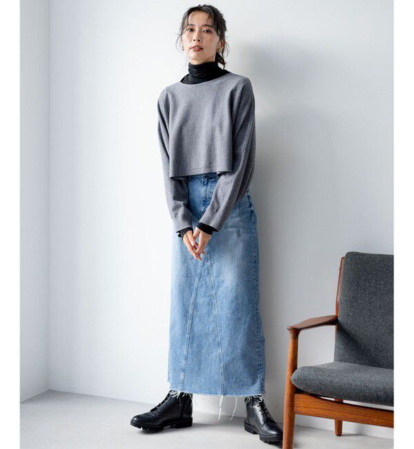 23区「【洗える】ツインニットクロップド ニットベスト」|ニット・セーター|