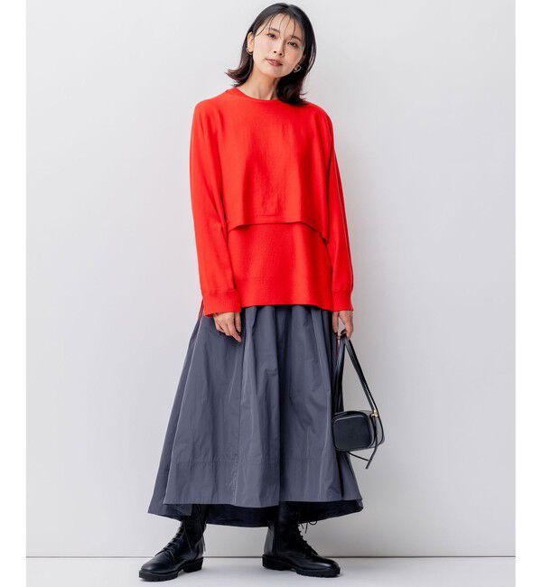 23区「【洗える】ツインニットクロップド ニットベスト」|ニット・セーター|