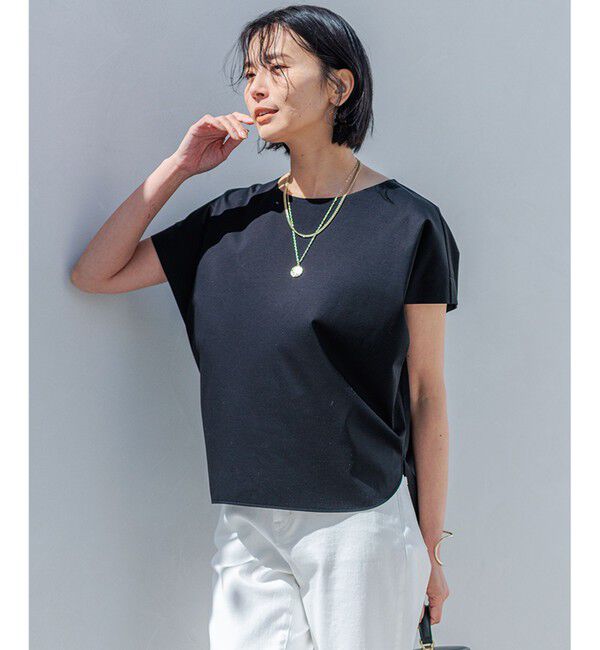 23区「【洗える】スムースデザイン フォルム カットソー」|Tシャツ・カットソー|ブラック系