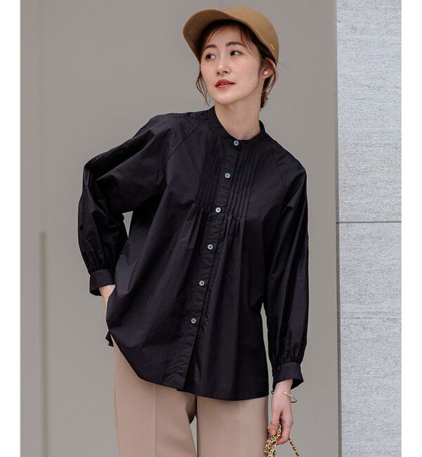 23区「ナイロンコットンポプリン ボリュームスリーブ ブラウス」|シャツ・ブラウス|ﾀﾞｰｸﾌﾞ