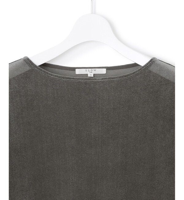 23区「【SLOW/一部店舗限定】ブラッシュドチュール メッシュベロア カットソー」|Tシャツ・カットソー|