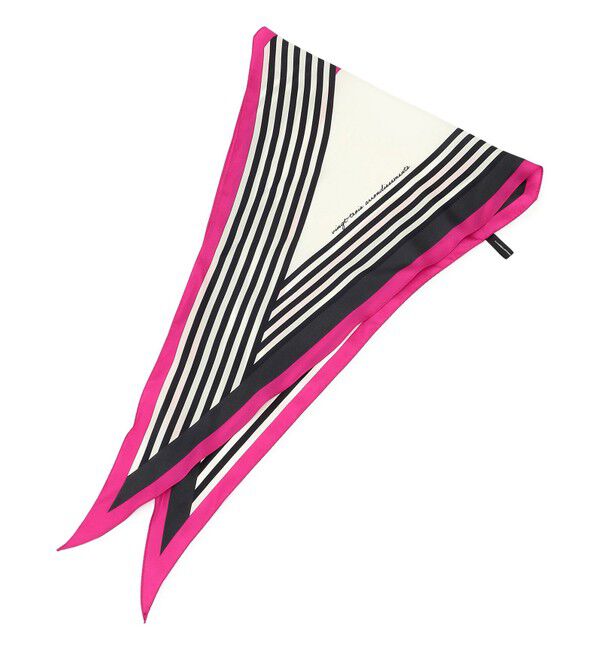 23区「【滝沢眞規子さん着用/VERY掲載】ランダムストライプ ダイヤ スカーフ」|バンダナ・スカーフ|マゼンタ系