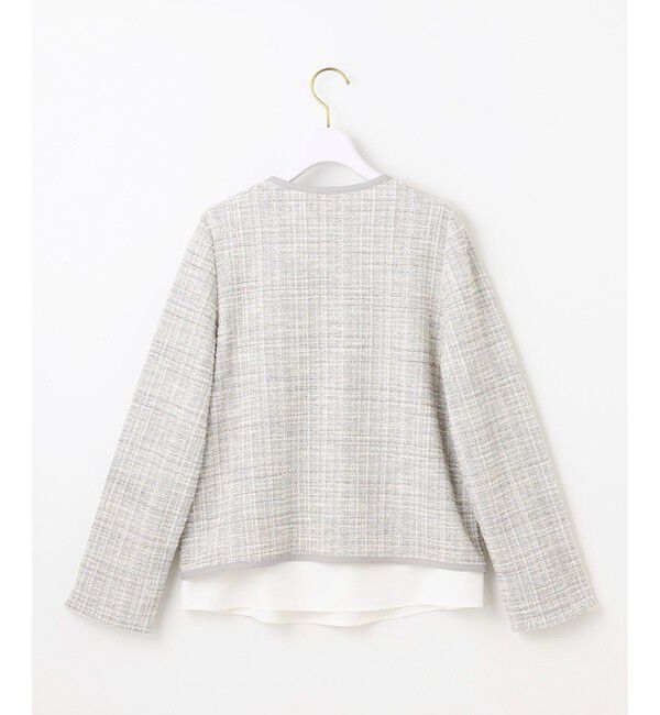 ANY SIS「【2SET】ウォッシャブルジャケット &times; ブラウス セット」|ノーカラージャケット|