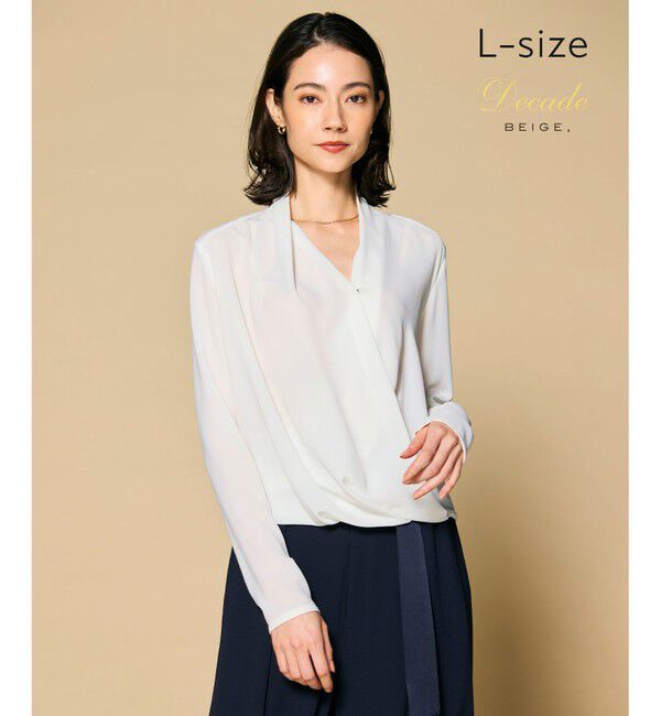 BEIGE,「OLIVE / カシュクールロングスリーブブラウス」|シャツ・ブラウス|White