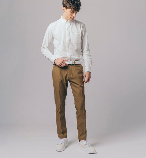 LACOSTE「ストレッチレザーベルト」|ベルト|ホワイト