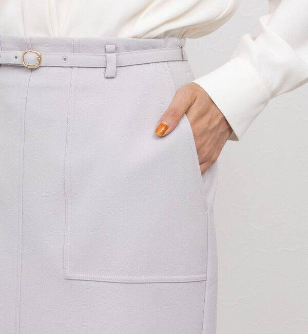 NOLLEY'S sophi「ウォッシャブルウール調ベルト付きタイトスカート」|タイト|