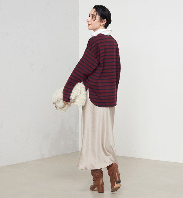 NOLLEY'S sophi「《オールシーズン対応》ウォッシャブルブライトサテンナロースカート」|スカート|