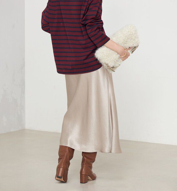NOLLEY'S sophi「《オールシーズン対応》ウォッシャブルブライトサテンナロースカート」|スカート|