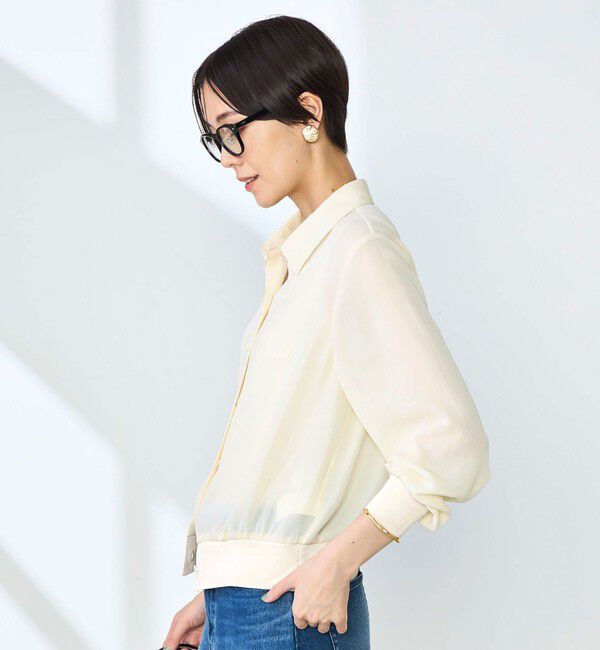 NOLLEY'S「カフス裾リブシフォンシャツ」|シャツ・ブラウス|