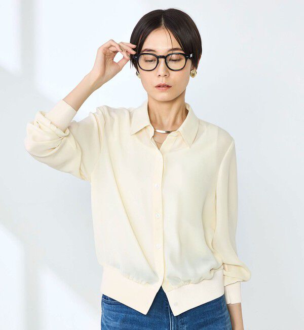 NOLLEY'S「カフス裾リブシフォンシャツ」|シャツ・ブラウス|