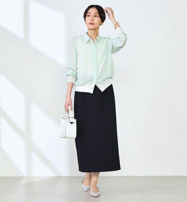 NOLLEY'S「カフス裾リブシフォンシャツ」|シャツ・ブラウス|