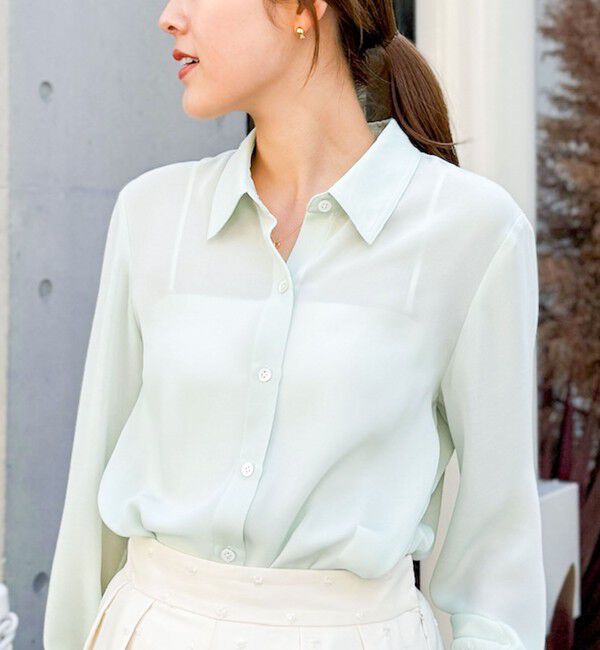 NOLLEY'S「カフス裾リブシフォンシャツ」|シャツ・ブラウス|