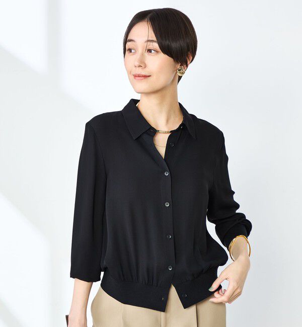 NOLLEY'S「カフス裾リブシフォンシャツ」|シャツ・ブラウス|