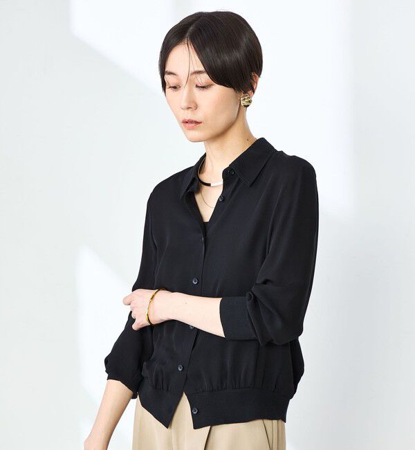 NOLLEY'S「カフス裾リブシフォンシャツ」|シャツ・ブラウス|