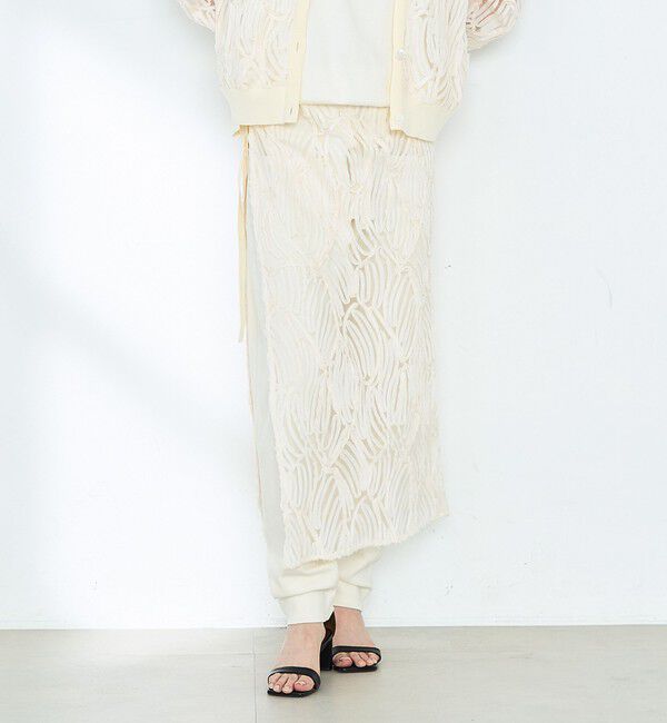 Rie Miller「《セットアップ対応》《手洗い可能》チュール刺繍ラップスカート」|スカート|キナリ