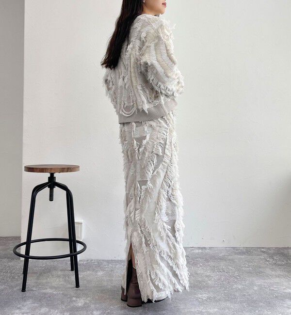 fredy emue「カットフリンジジャガード2WAY カーディガン」|ニット・セーター|