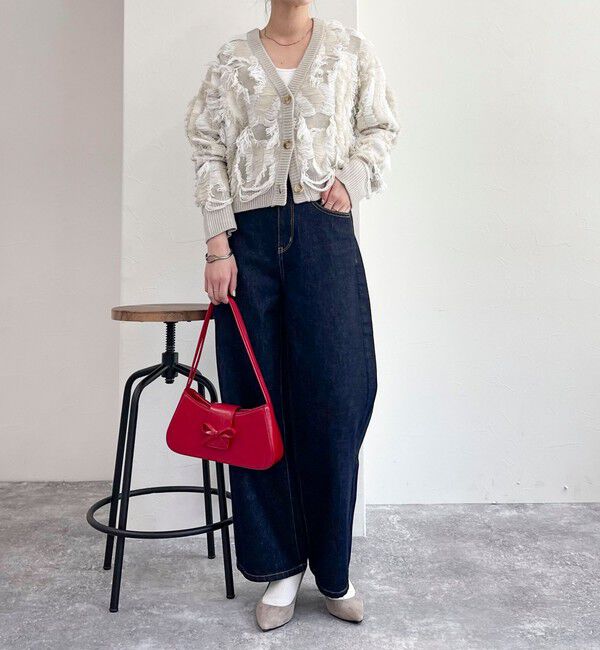 fredy emue「カットフリンジジャガード2WAY カーディガン」|ニット・セーター|