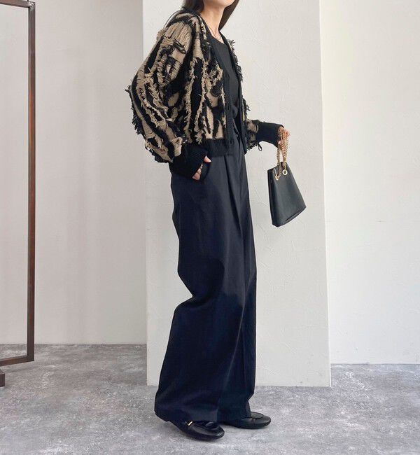 fredy emue「カットフリンジジャガード2WAY カーディガン」|ニット・セーター|