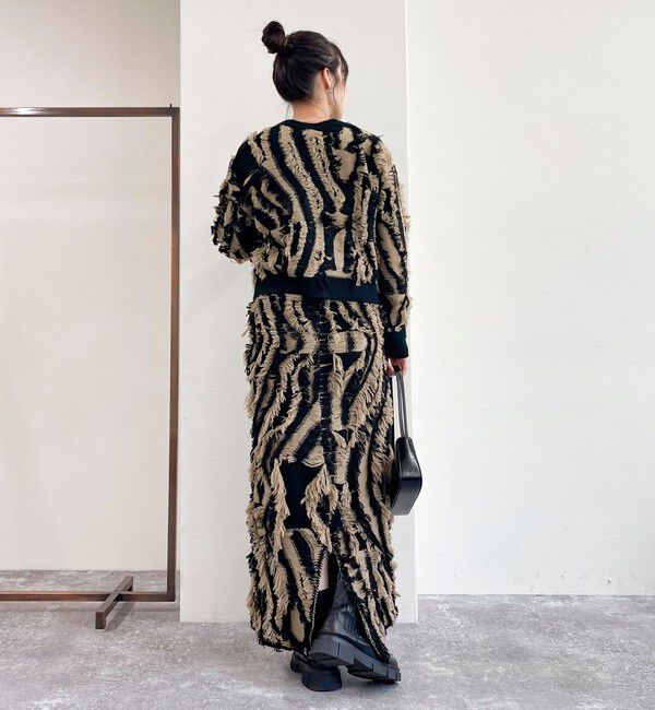 fredy emue「カットフリンジジャガード2WAY カーディガン」|ニット・セーター|