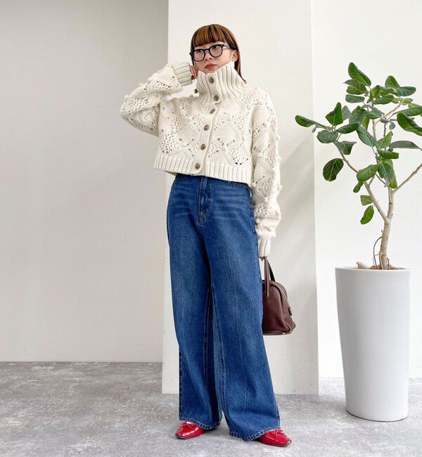 fredy emue「ポップコーンハイネックカーディガン」|ニット・セーター|
