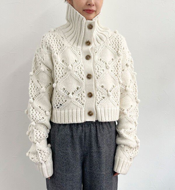 fredy emue「ポップコーンハイネックカーディガン」|ニット・セーター|