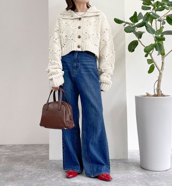 fredy emue「ポップコーンハイネックカーディガン」|ニット・セーター|