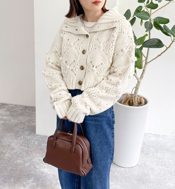 fredy emue「ポップコーンハイネックカーディガン」|ニット・セーター|