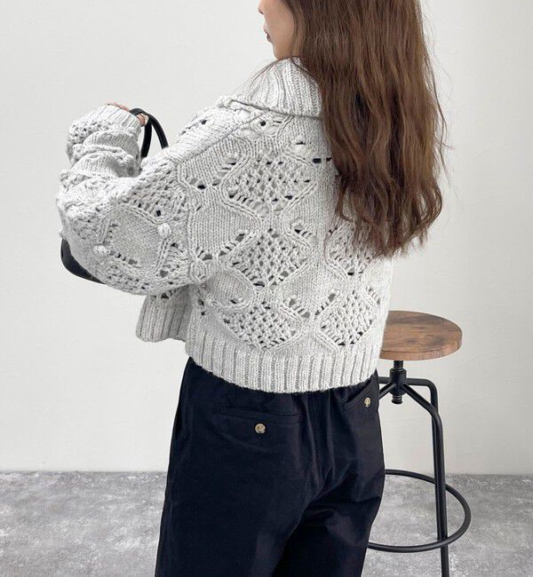 fredy emue「ポップコーンハイネックカーディガン」|ニット・セーター|