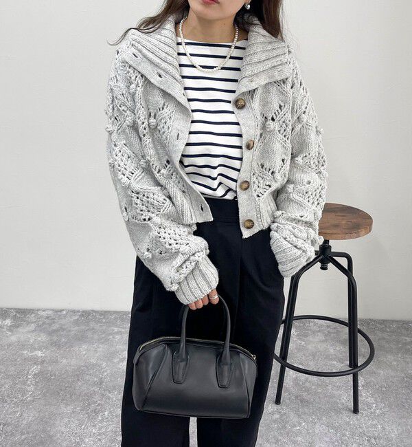 fredy emue「ポップコーンハイネックカーディガン」|ニット・セーター|