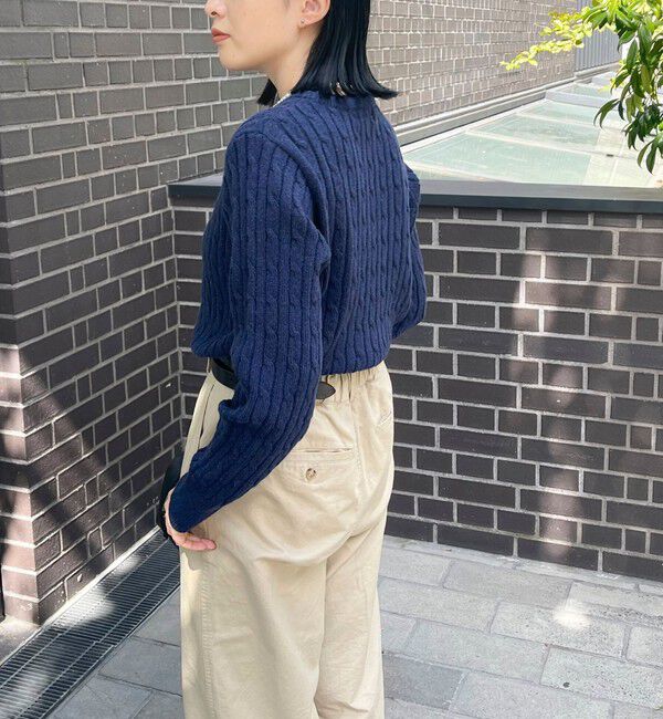 fredy emue「ウール混FR刺繍ケーブル柄ニットプルオーバー」|ニット・セーター|