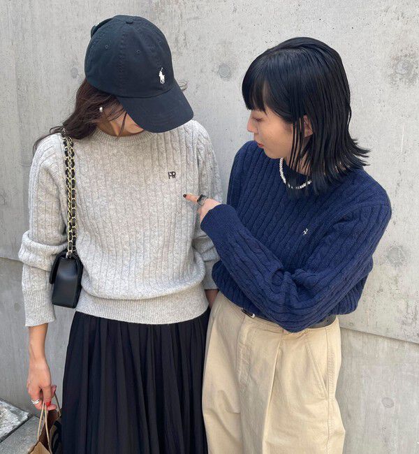 fredy emue「ウール混FR刺繍ケーブル柄ニットプルオーバー」|ニット・セーター|