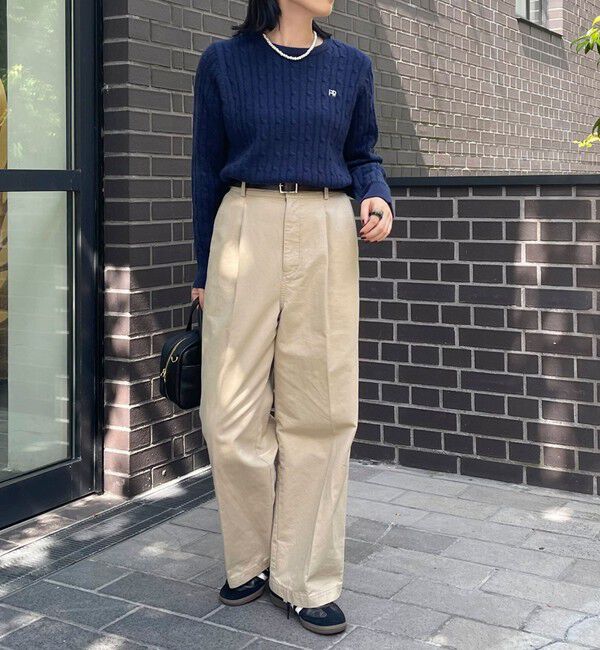 fredy emue「ウール混FR刺繍ケーブル柄ニットプルオーバー」|ニット・セーター|