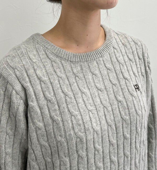 fredy emue「ウール混FR刺繍ケーブル柄ニットプルオーバー」|ニット・セーター|