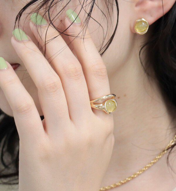 fredy emue「フェイクストーンメタルコンビリング」|リング|イエロー