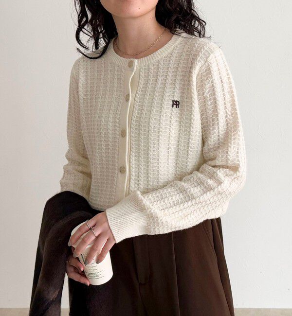 fredy emue「FR刺繍ケーブル柄ニットカーディガン」|ニット・セーター|