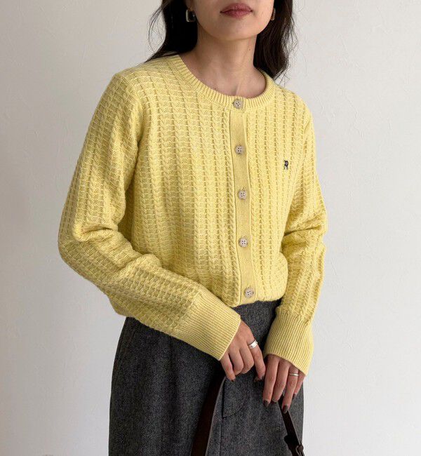 fredy emue「FR刺繍ケーブル柄ニットカーディガン」|ニット・セーター|