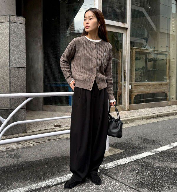 fredy emue「FR刺繍ケーブル柄ニットカーディガン」|ニット・セーター|