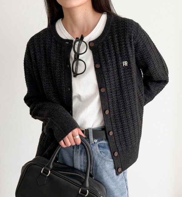fredy emue「FR刺繍ケーブル柄ニットカーディガン」|ニット・セーター|
