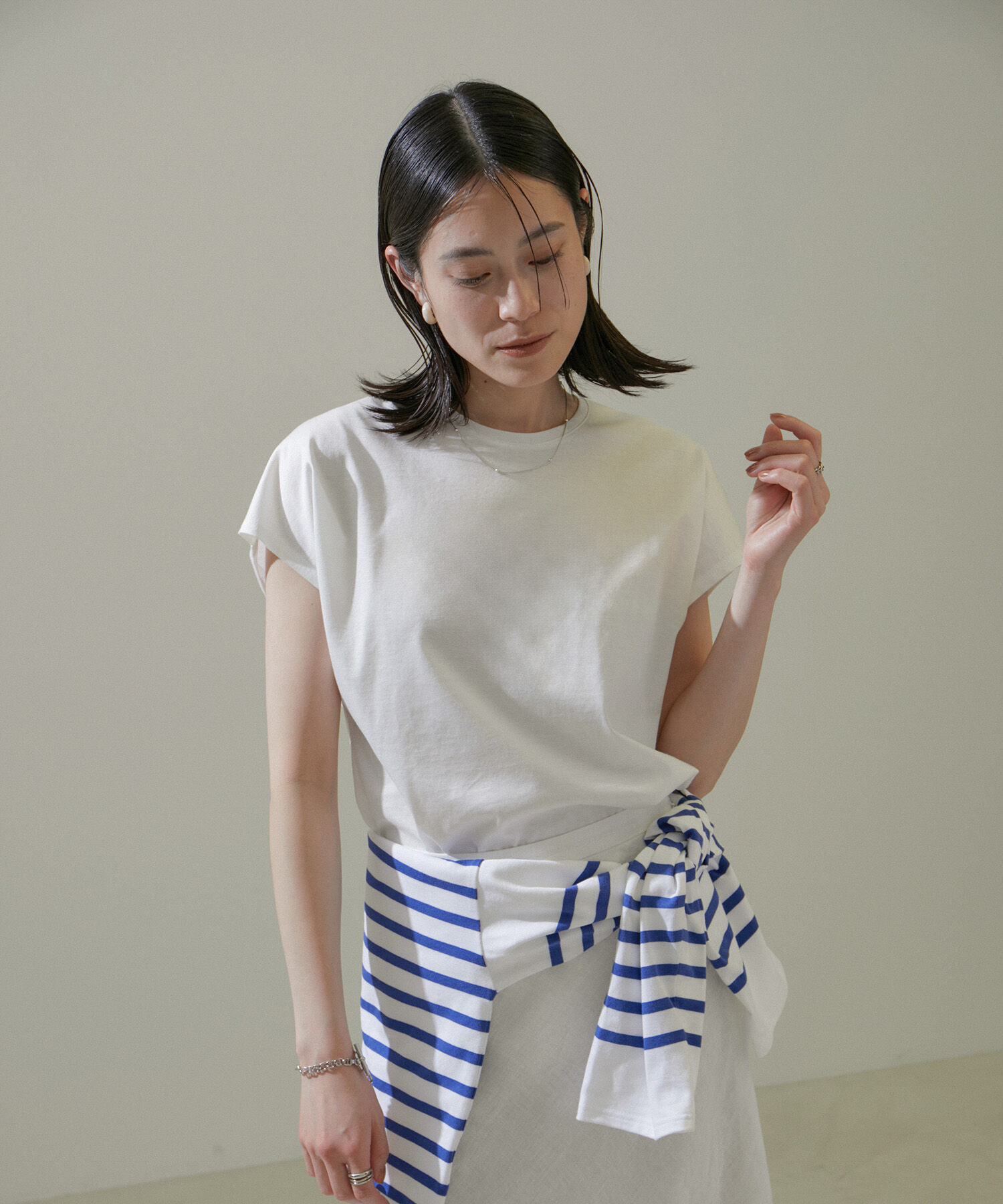 SALON adam et rope'「[24SS]Prima Veil  ゆるドルマンTシャツ【紫外線対策・洗濯耐久】」|Tシャツ・カットソー|ホワイト(10)