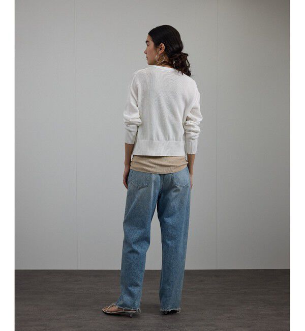 SALON adam et rope'「ドライコットンメタル釦浅Vネックカーディガン」|カーディガン|