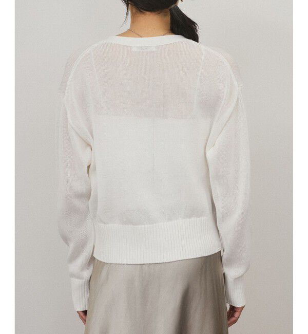 SALON adam et rope'「ドライコットンメタル釦浅Vネックカーディガン」|カーディガン|