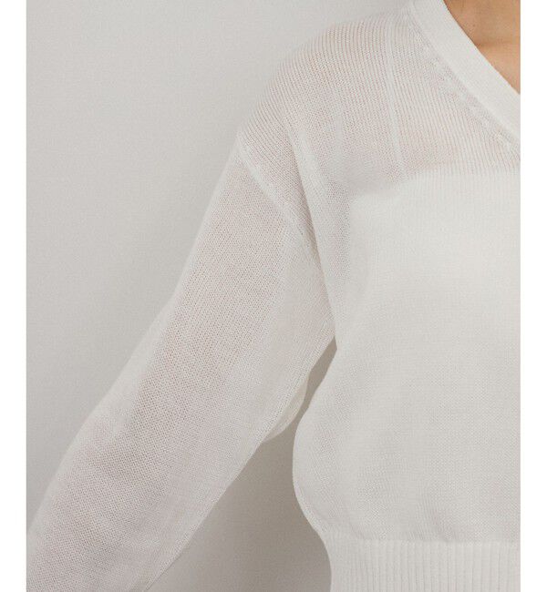 SALON adam et rope'「ドライコットンメタル釦浅Vネックカーディガン」|カーディガン|