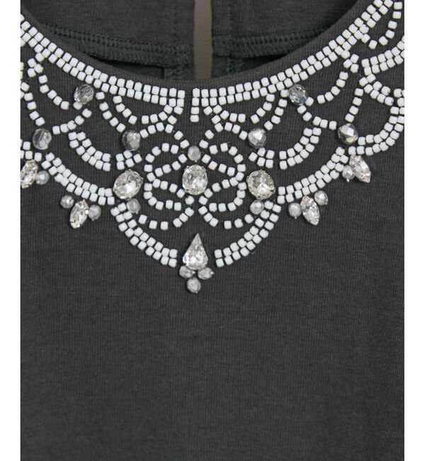 SALON adam et rope'「ビジューエンブロイダリーオーバーサイズT」|Tシャツ・カットソー|