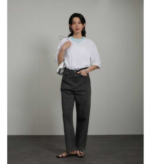 SALON adam et rope'「ビジューエンブロイダリーオーバーサイズT」|Tシャツ・カットソー|