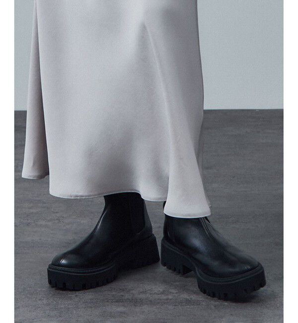 SALON adam et rope'「WS レザートラックソールサイドゴア」|ロングブーツ|