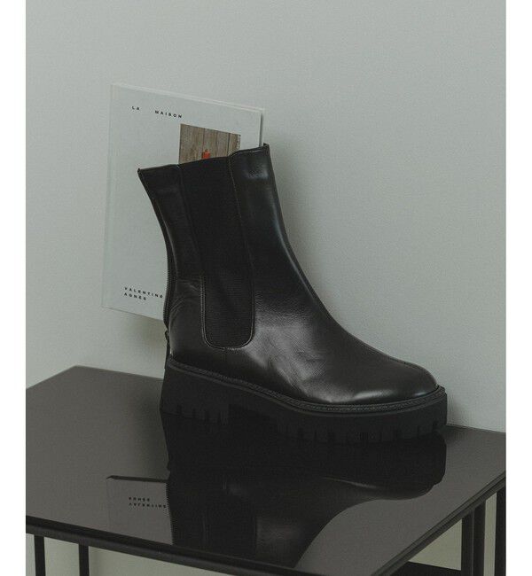 SALON adam et rope'「WS レザートラックソールサイドゴア」|ロングブーツ|