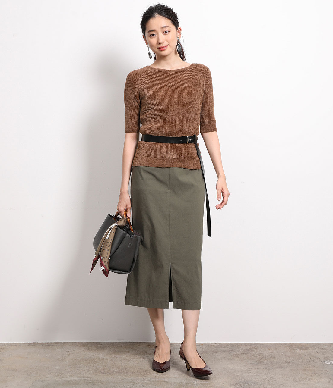 ROPE「【2WAY】モールヤーン5分袖プルオーバー」|ニット・セーター|