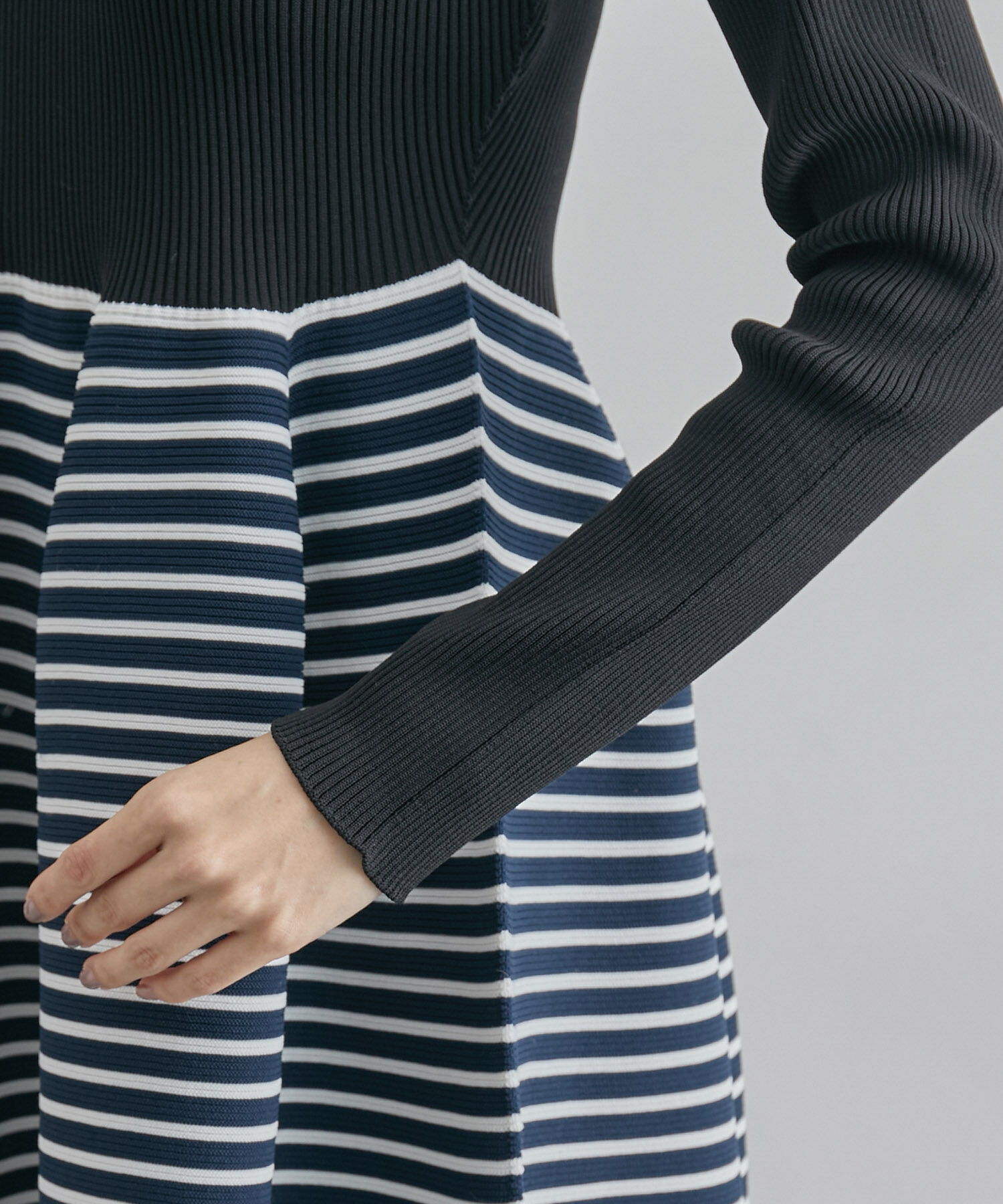 ROPE「ジャガード編み リブニットフォルムワンピース」|ワンピース|