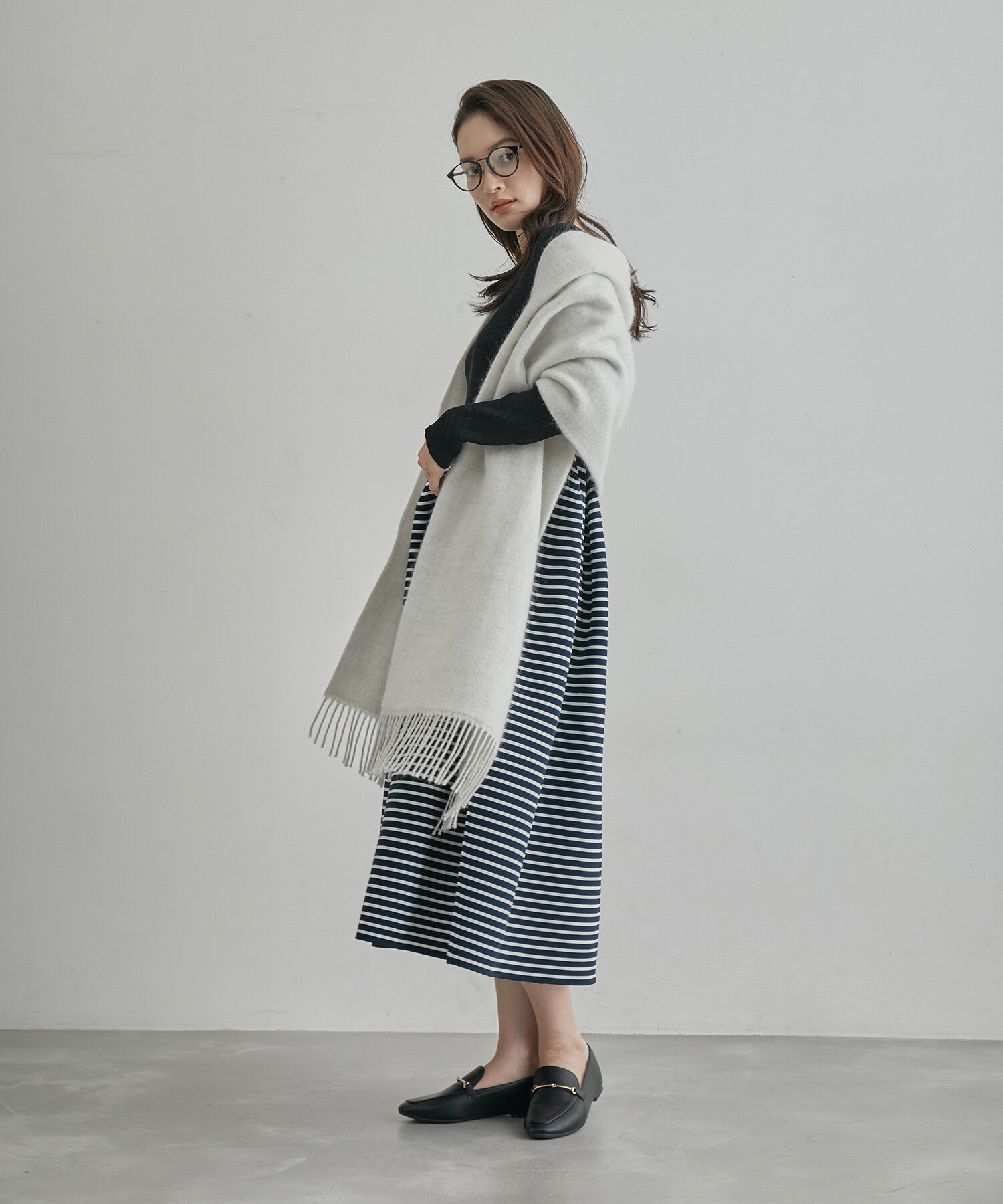 ROPE「ジャガード編み リブニットフォルムワンピース」|ワンピース|