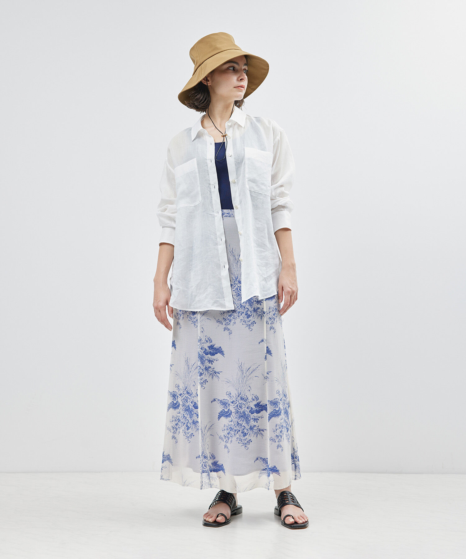 ROPE「プリントマーメイドラインスカート」|スカート|